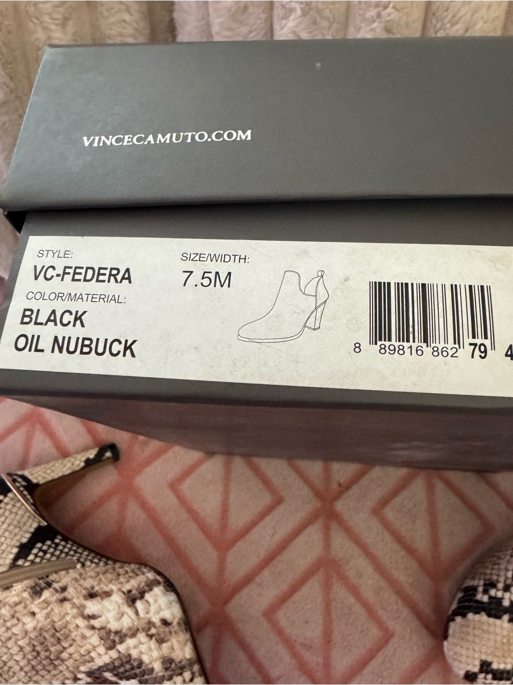 Vince Camuto Black Oil Nubuck Booties - Picture 3 of 7